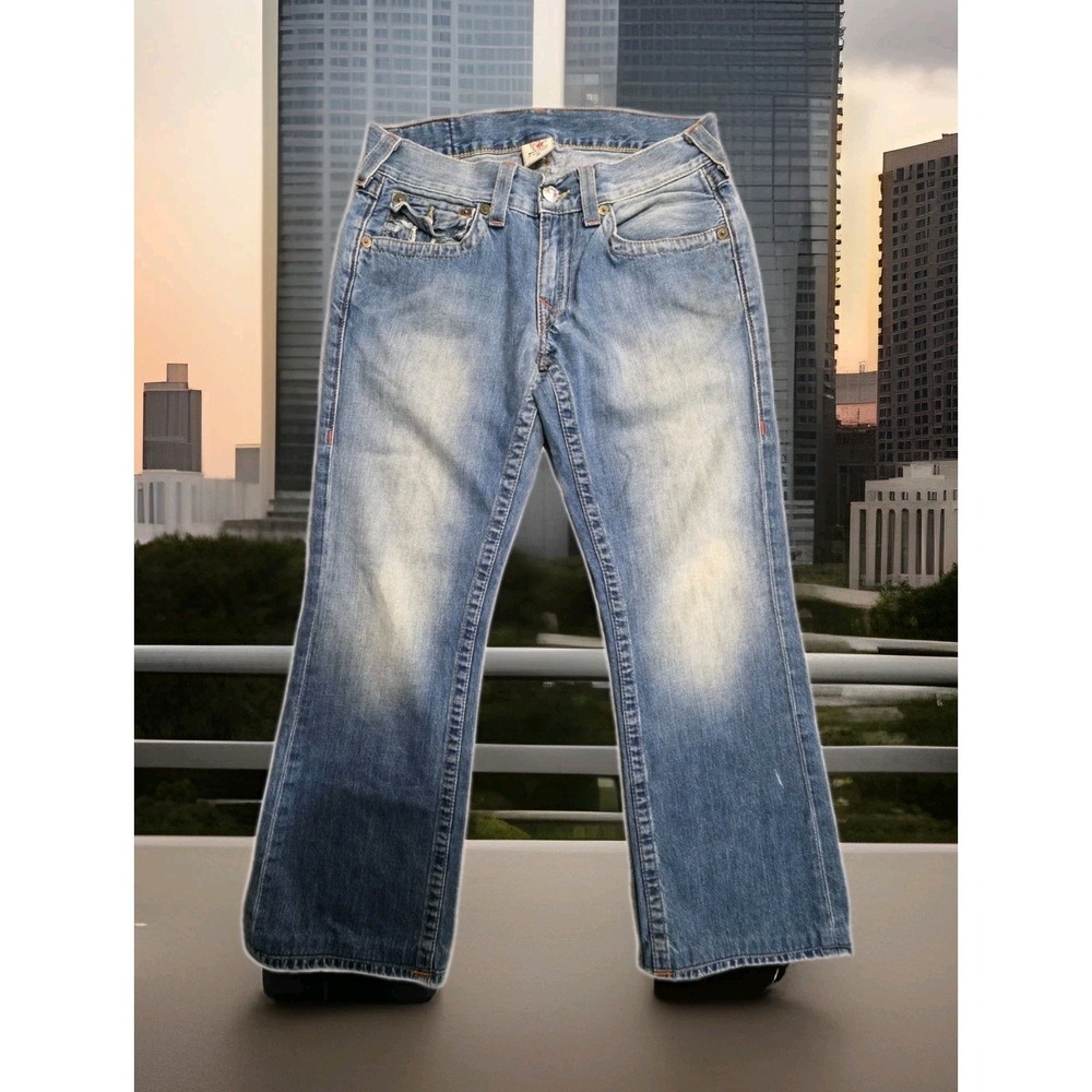 True Religion Denim Blue Jeans Womens Bootcut Size 31x28.5 USA See Description